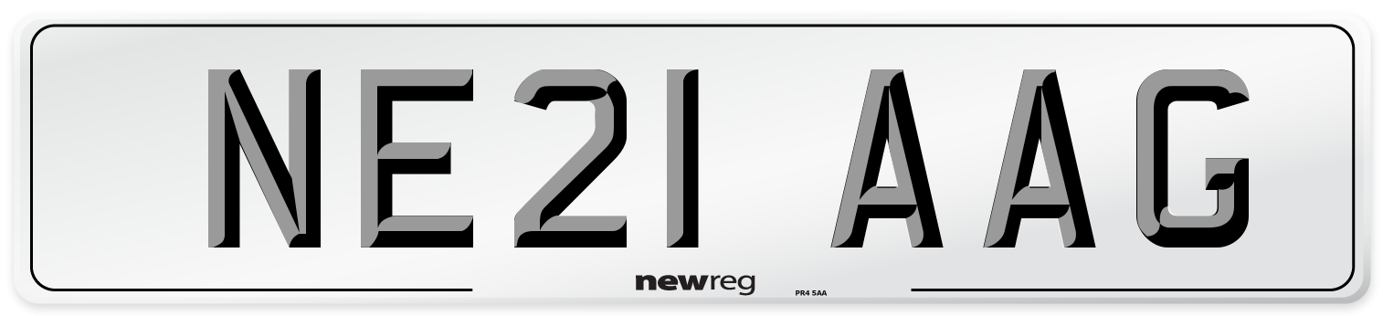 NE21 AAG Number Plate from New Reg